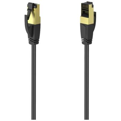 Hama 00200693 RJ45 Netwerkkabel, patchkabel CAT 8 S/FTP 3 m Zwart Vergulde steekcontacten 1 stuk(s)