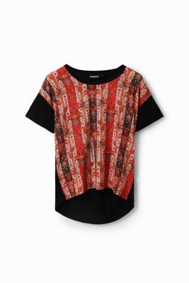 T-shirt met boho-sierranden - BLACK - XS