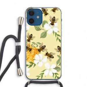 No flowers without bees: iPhone 12 mini Transparant Hoesje met koord