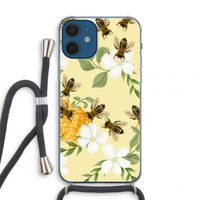 No flowers without bees: iPhone 12 mini Transparant Hoesje met koord
