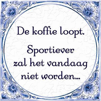 Paperdreams Tegel delfts blauw - de koffie loopt