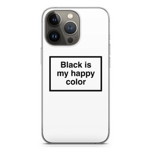 Black is my happy color: iPhone 13 Pro Transparant Hoesje