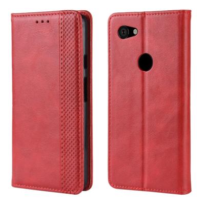 Magnetische gesp retro Crazy Horse textuur horizontale Flip lederen case voor Google pixel 3a XL met houder & card slots & Photo Frame (rood)