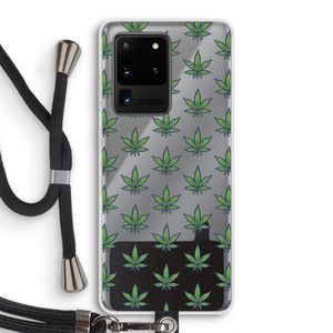 Weed: Samsung Galaxy S20 Ultra Transparant Hoesje met koord