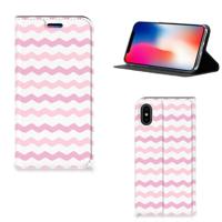 Apple iPhone X | Xs | Hoesje met Magneet | Waves Roze