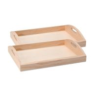 Set van 2x stuks houten dienbladen 37 cm