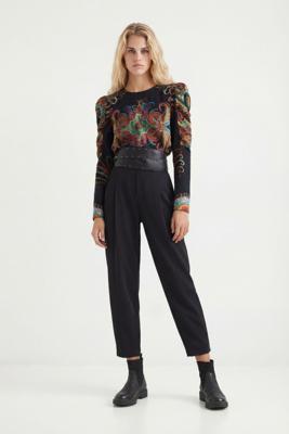 Blouse met pofmouwen - BLACK - L