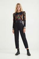 Blouse met pofmouwen - BLACK - L