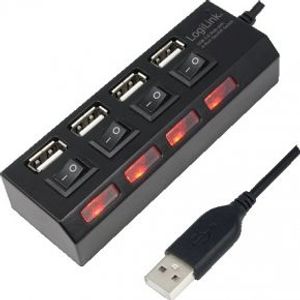 LogiLink UA0128 480Mbit/s USB hub 4 poorten