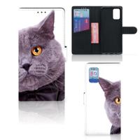 Samsung Galaxy A02s | M02s | Telefoonhoesje | Met pasjeshouder | Kat