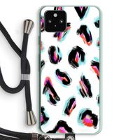 Cheetah color: Pixel 5a 5G Transparant Hoesje met koord