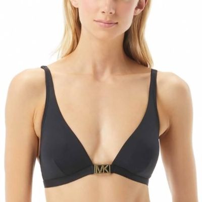Michael Kors Logo Solids Triangle Bikini Top