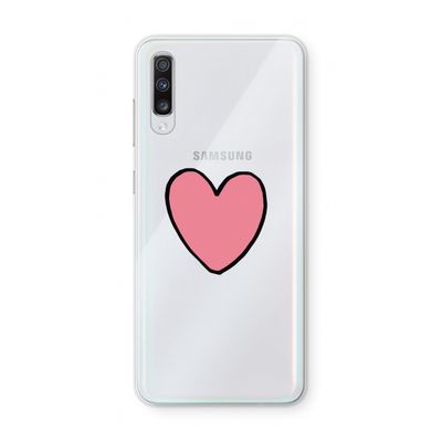 Hartje: Samsung Galaxy A70 Transparant Hoesje