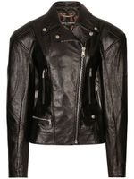 Dolce & Gabbana veste de moto en cuir - Noir - thumbnail