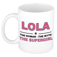 Lola cadeau mok - Woman Myth Supergirl - naam koffiemok - 300 ml - collega - moederdag