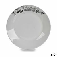 Dinerbord Ø 24,4 cm Wit Zwart Porselein Pasta (10 Stuks)