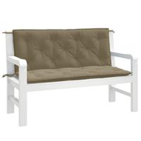 VidaXL Tuinbankkussens 2 st 120x50x7 cm stof gemêleerd taupe