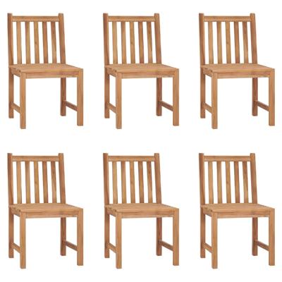 Tuinstoelen 6 st massief teakhout