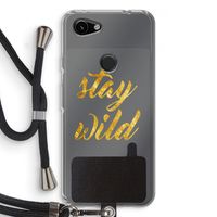 Stay wild: Pixel 3a Transparant Hoesje met koord