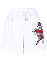 Philipp Plein short de jogging à logo strassé - Blanc