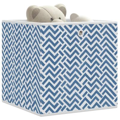 VidaXL Opbergboxen 10 st inklapbaar 32x32x32 cm ongeweven stof blauw