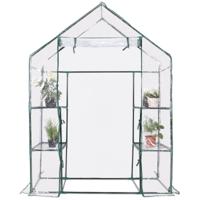 Broeikas Foliekas Kas Tomatenkas Plantenhuis Folietent Kas 143 x 73 x 195cm Wit en Transparant