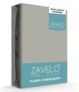Zavelo Hoeslaken Flanel Grijs-Lits-jumeaux (160x200 cm)