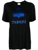 MARANT ÉTOILE t-shirt Zewel en lin à logo imprimé - Noir