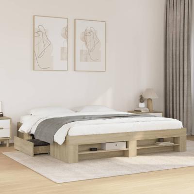 Bedframe zonder matras hout sonoma eikenkleurig 180x200 cm