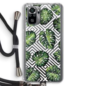 Geometrische jungle: Xiaomi Redmi Note 10S Transparant Hoesje met koord