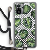 Geometrische jungle: Xiaomi Redmi Note 10S Transparant Hoesje met koord