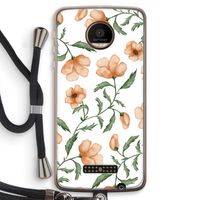 Peachy flowers: Motorola Moto Z Force Transparant Hoesje met koord
