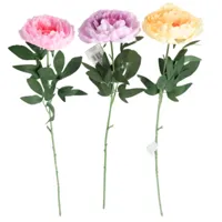 Kunstbloem pioenroos 77 cm 3 assorti | 36 stuks