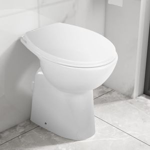 VidaXL Randloos toilet 7 cm verhoogde hoogte soft-close keramiek wit