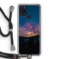 Travel to space: Samsung Galaxy A21s Transparant Hoesje met koord