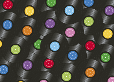 Vinyl tapijt met vinylplaten retro tapijt