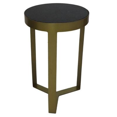 Bijzettafel marmer - ø30x50 - Zwart/goud - Marmer/metaal