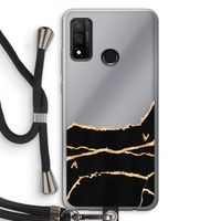 Gouden marmer: Huawei P Smart (2020) Transparant Hoesje met koord