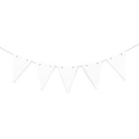 DIY papieren vlaggenlijn vlaggetjes - wit - 10x stuks - Zelf vlaggenlijnen maken