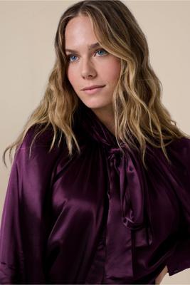 Kimora satin top - blackberry - 13403