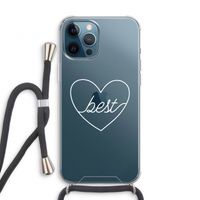 Best heart pastel: iPhone 12 Pro Transparant Hoesje met koord