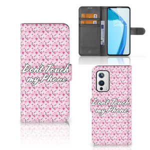 OnePlus 9 Portemonnee Hoesje Flowers Pink DTMP