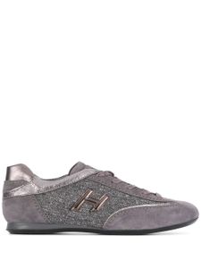 Hogan baskets à empiècement métallisé - Gris