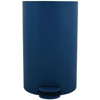 Prullenbak/pedaalemmer - kunststof - marine blauw - 3 liter - 15 x 27 cm - Badkamer/toilet - thumbnail