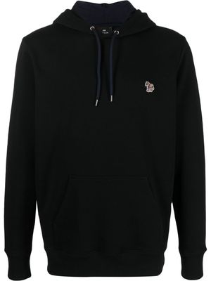 PS Paul Smith hoodie à patch zèbre - Noir