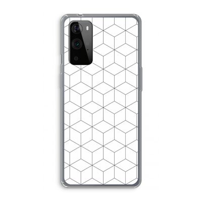 Zwart-witte kubussen: OnePlus 9 Pro Transparant Hoesje