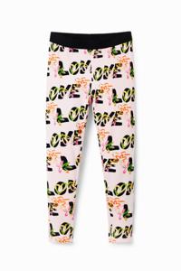 Legging met bloemen en Love - RED - M