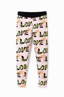 Legging met bloemen en Love - RED - S