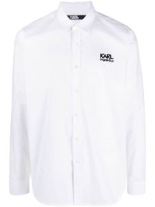 Karl Lagerfeld chemise à logo embossé - Blanc