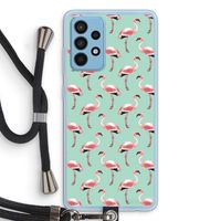 Flamingoprint groen: Samsung Galaxy A52 Transparant Hoesje met koord